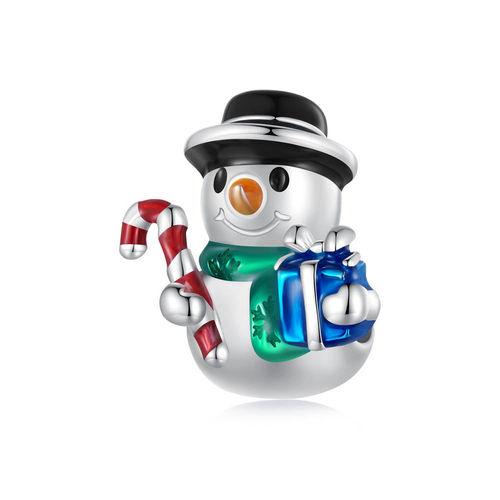 Christmas Snowman Enamel Charm Silver Christmas Gifts - soufeelmy