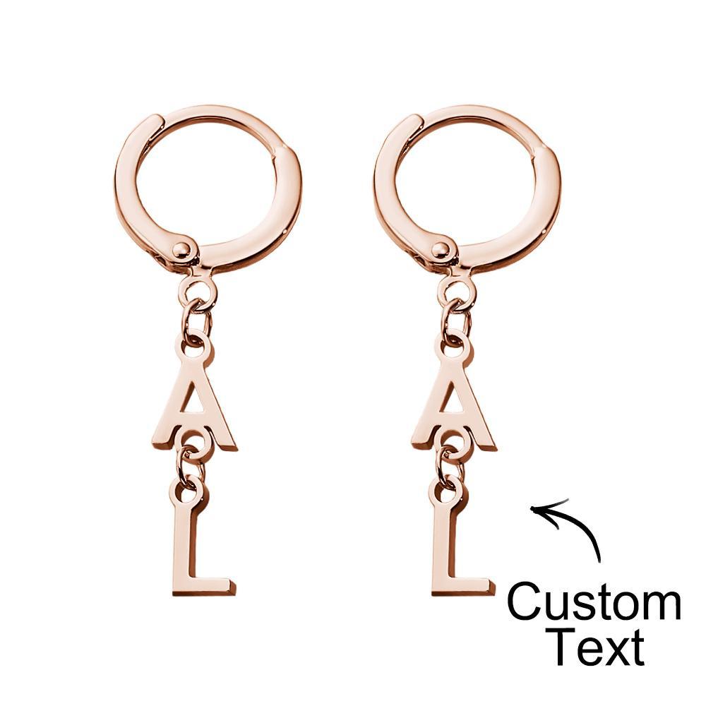 Custom Name Earrings Vertical Name Simple Style Gifts - soufeelmy