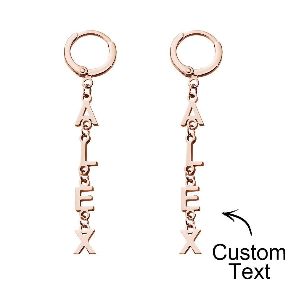Custom Name Earrings Vertical Name Simple Style Gifts - soufeelmy