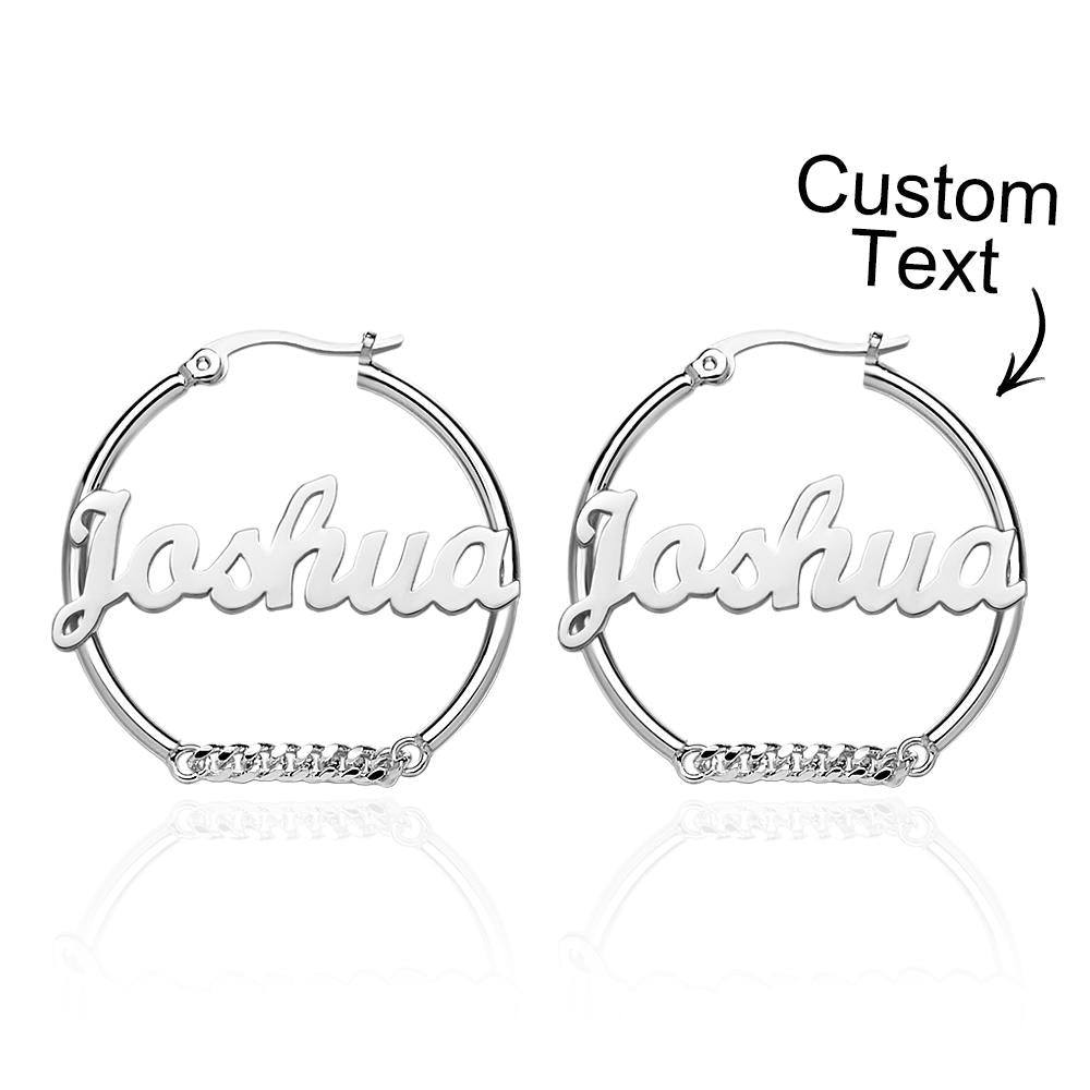 Personalized Hip Hop Name Earrings Vintage Chain Earrings Fashion Jewelry Gift For Women - soufeelmy