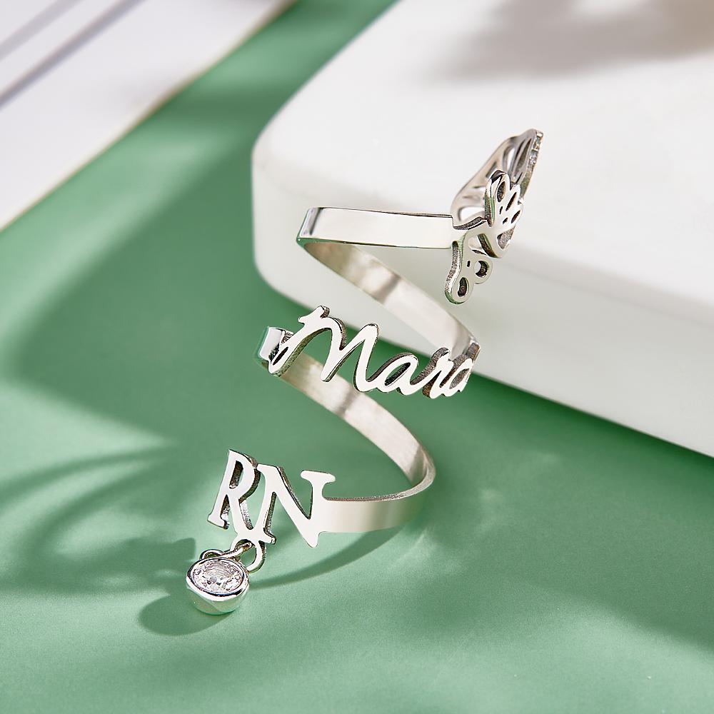 Personalized Stethoscope  Name Tag With Birth Month Flower And Birthstone For Doctor Nurse - soufeelmy