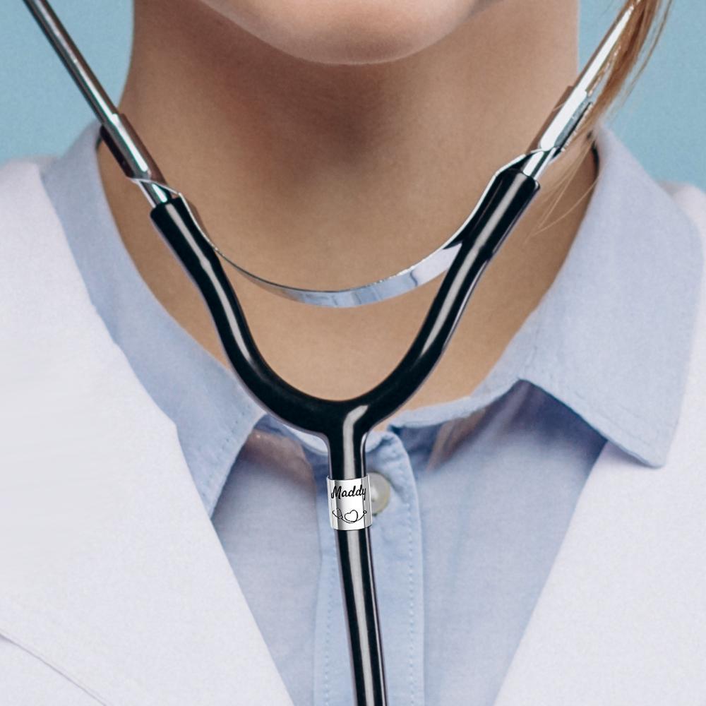 Personalized Stethoscope Tag With Engraved Text For Doctor Nurse - soufeelmy