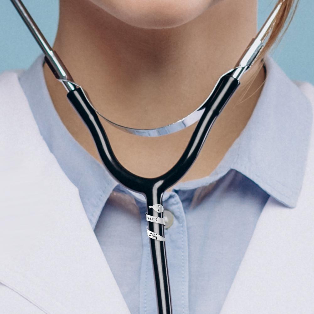 Engravable Stethoscope Name Tag Snake Styling For Doctor - soufeelmy