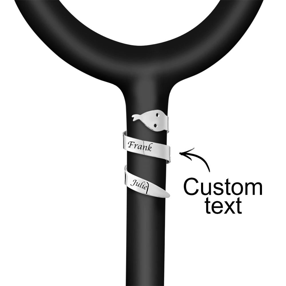 Engravable Stethoscope Name Tag Snake Styling For Doctor - soufeelmy