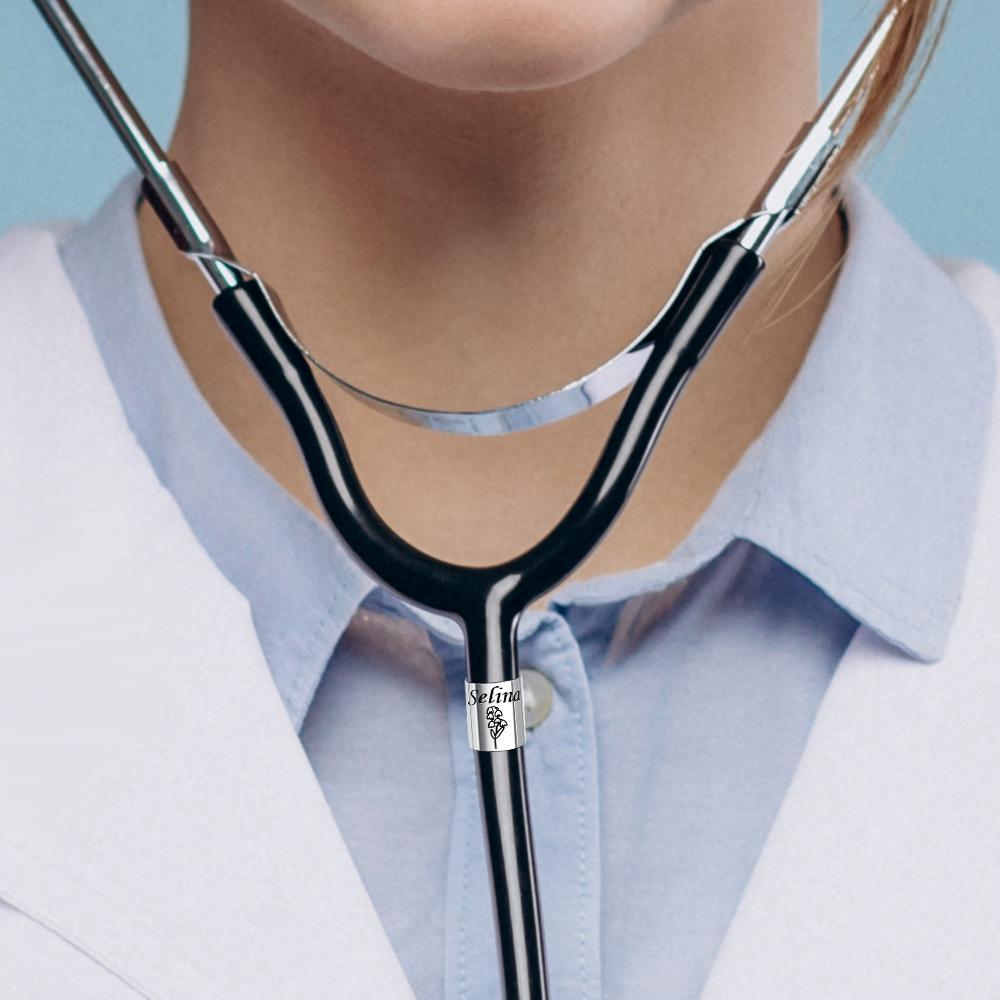 Engravable Flower Stethoscope Name Tag Unique Gifts For Nurse - soufeelmy