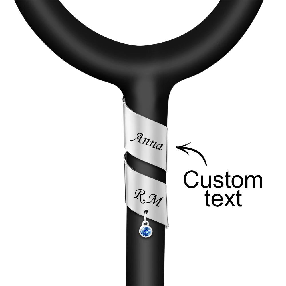 Custom Stethoscope Label Charm With Birthstone Pendant ID Tag Gifts Nurse - soufeelmy