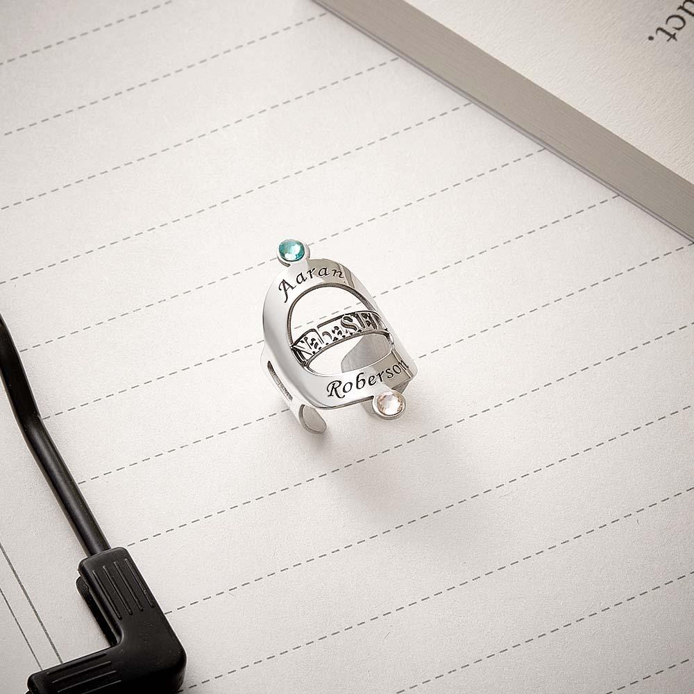 Custom Name Stethoscope ID Tag With Birthstone For Hospital Workers - soufeelmy