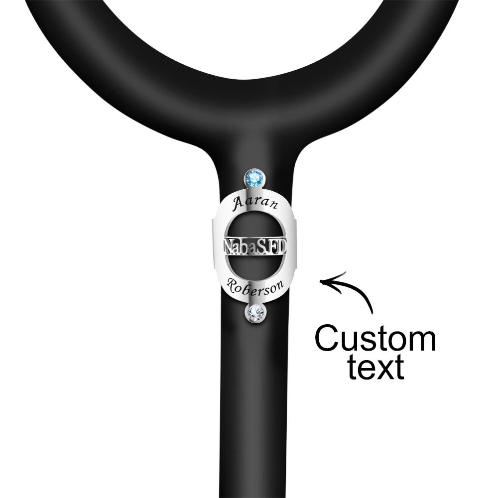 Custom Name Stethoscope ID Tag With Birthstone For Hospital Workers - soufeelmy