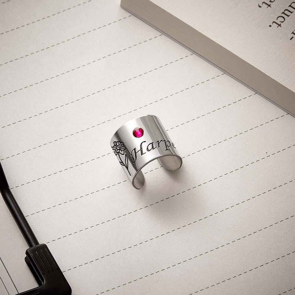 Custom Name Birthstone Stethoscope Tag Birth Flower Pattern Decoration For Doctor - soufeelmy