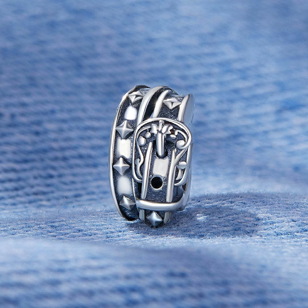 vintage belt charm 925 sterling silver fj1425