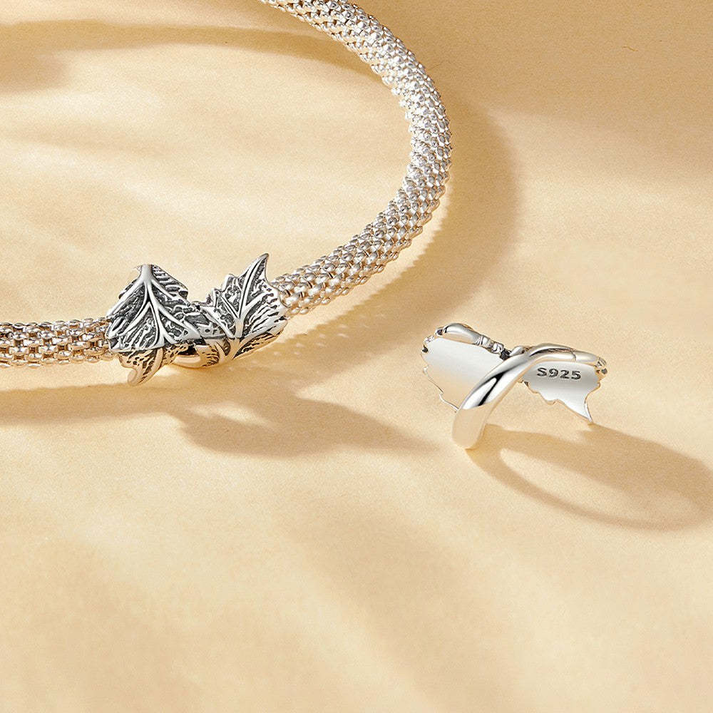 creative leaf charm 925 sterling silver fj1426