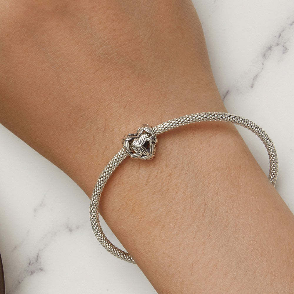 butterfly heart charm 925 sterling silver fj1427