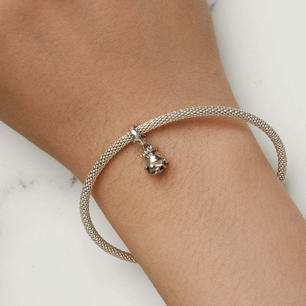 beautiful rose charm 925 sterling silver fj1428