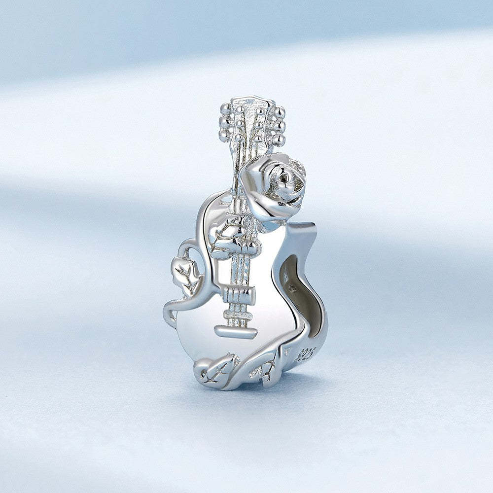 rose guitar charm 925 sterling silver fj1434