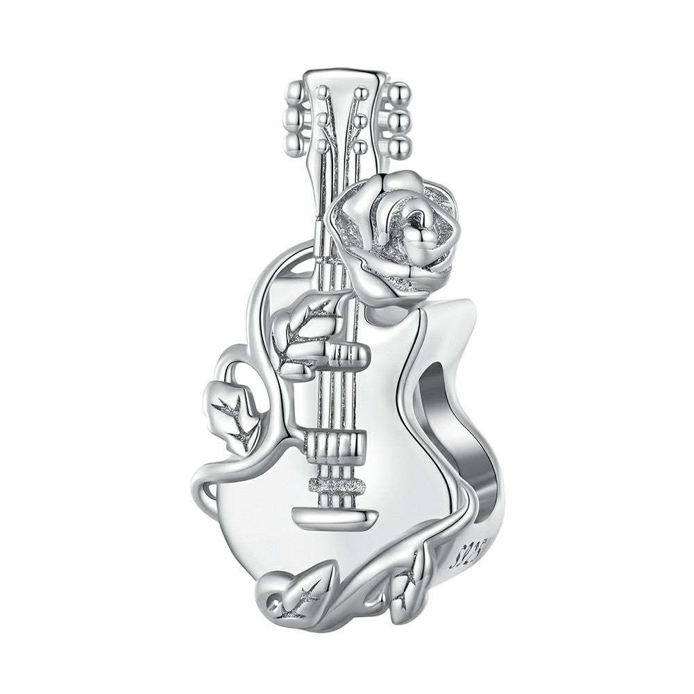 rose guitar charm 925 sterling silver fj1434