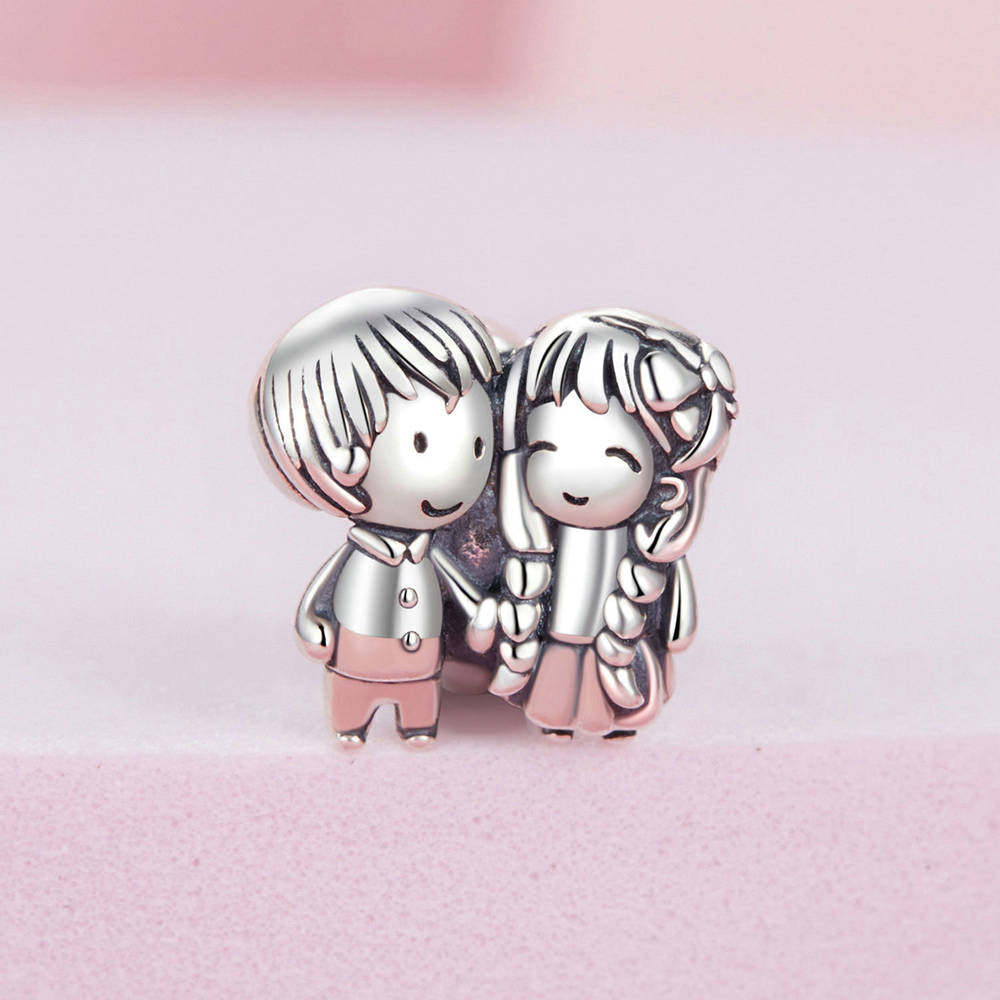 Little Boy Girl Charm Silver Christmas Gifts - soufeelmy