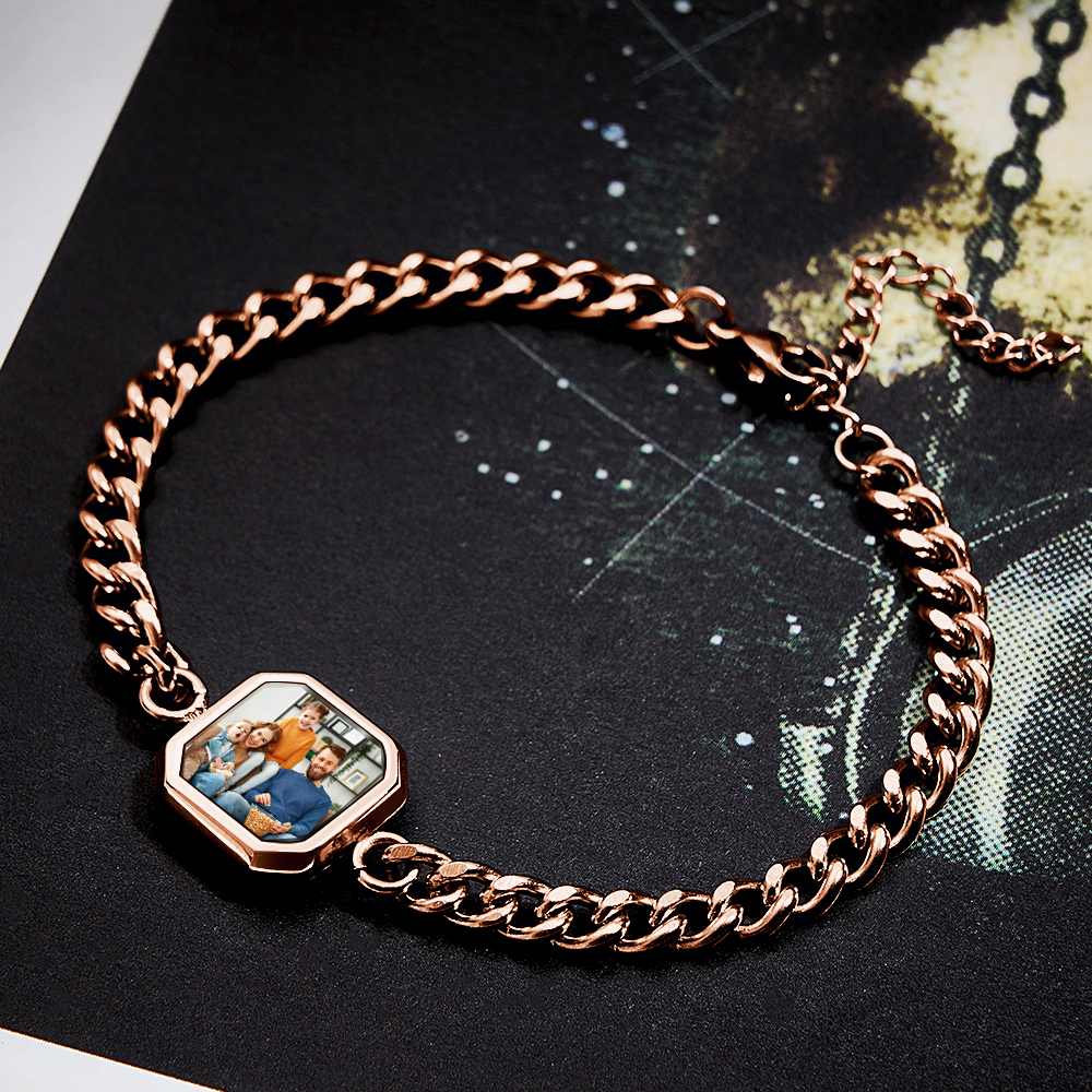 Personalized Temperature-Sensitive Photo Bracelet Magic Photo Men's Bracelet Which Changes Color With Temperature Best Gift For Him - soufeelmy