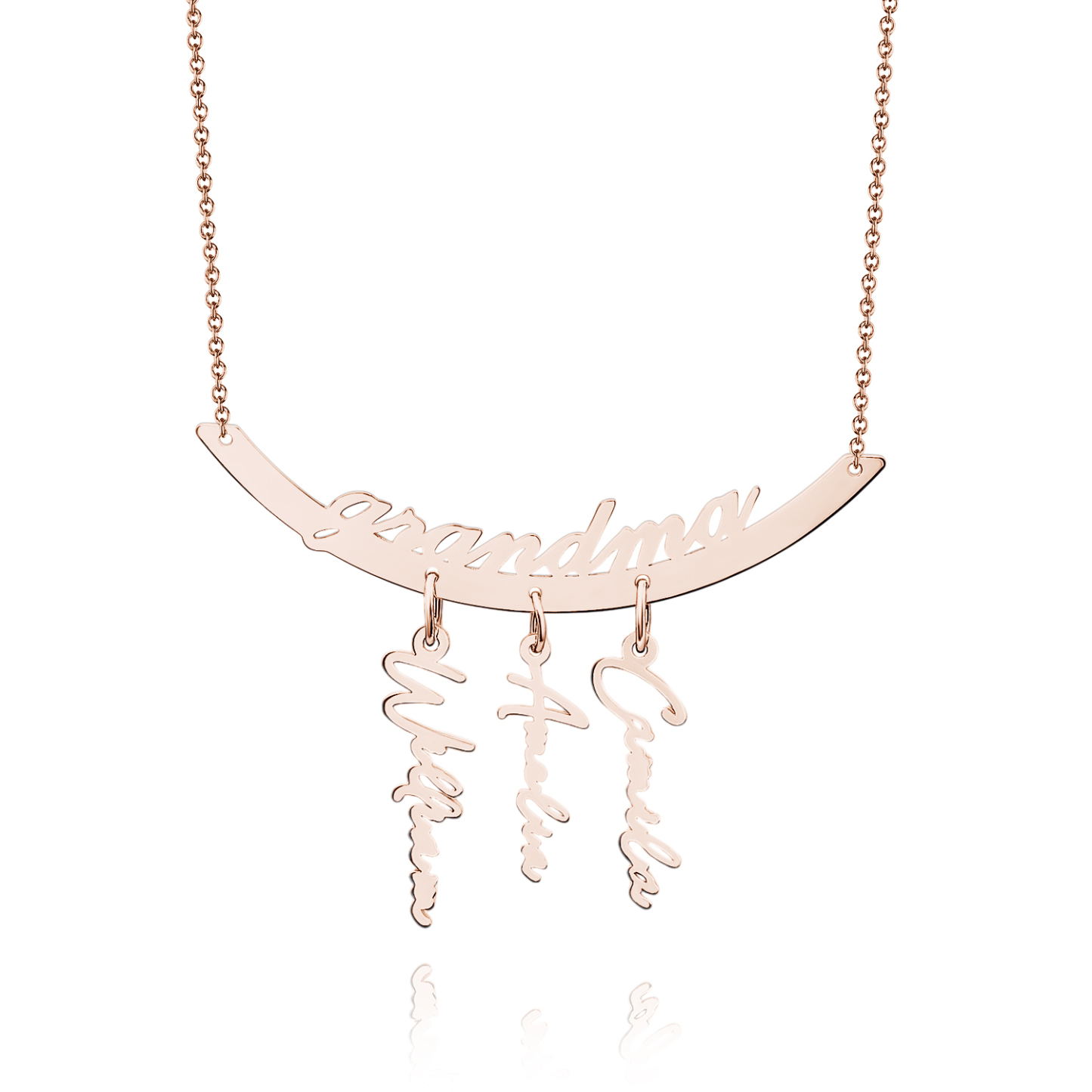 Custom Name Necklace Hanging Family Necklace with 1-7 Names Pendants Gift for Grandma Mother's Day Gifts - soufeelmy