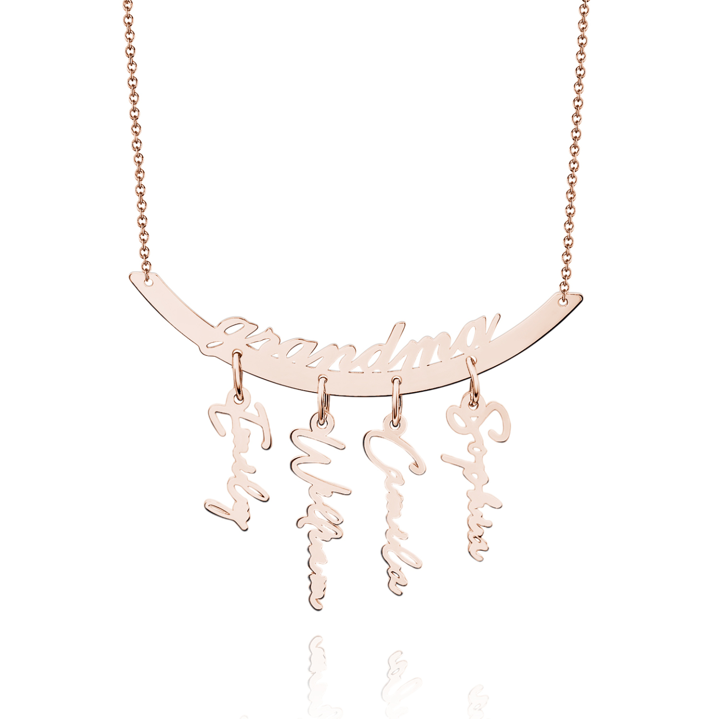 Custom Name Necklace Hanging Family Necklace with 1-7 Names Pendants Gift for Grandma Mother's Day Gifts - soufeelmy