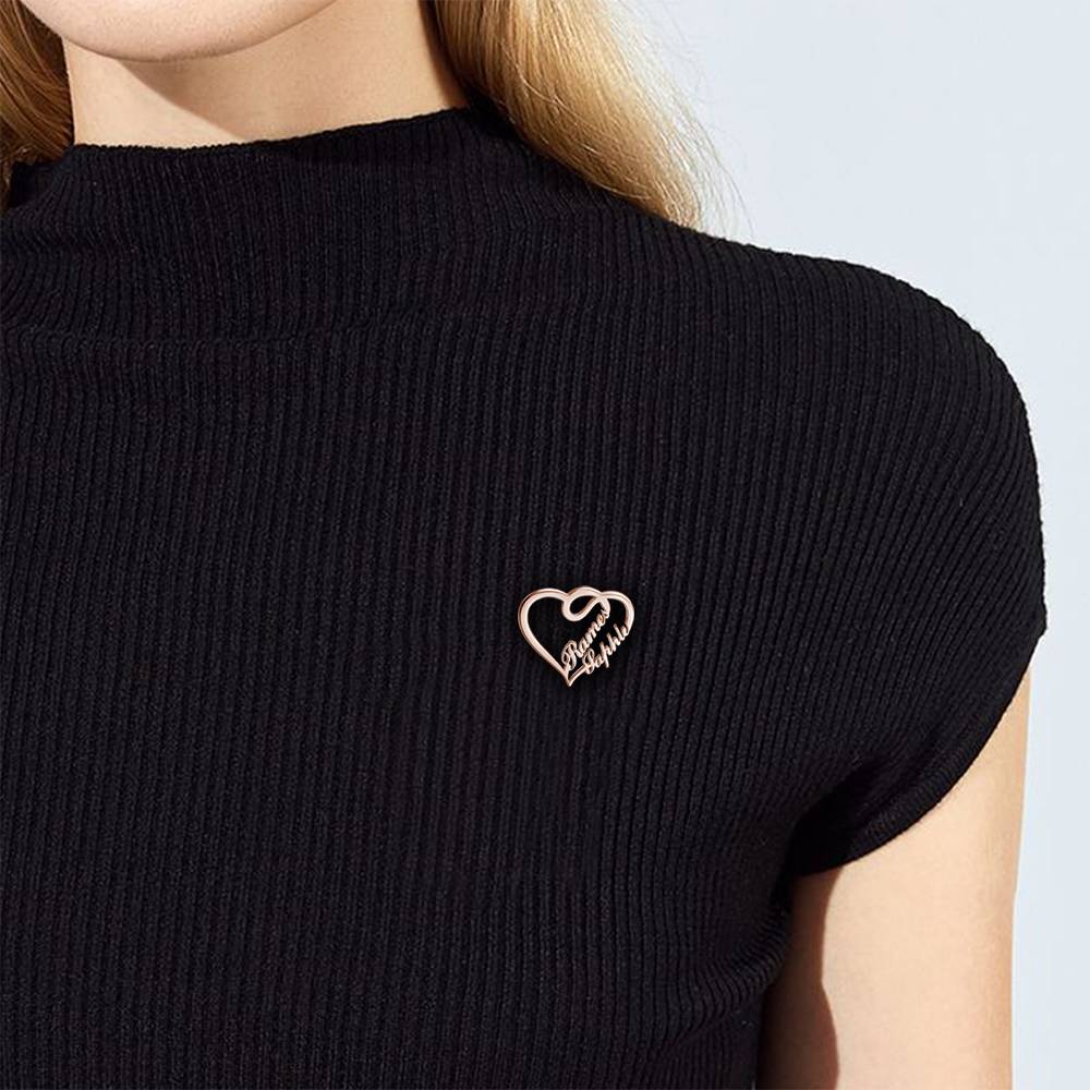 Custom Stainless Steel Name Brooch Personalized Nameplate Lapel Pin For Women - soufeelmy