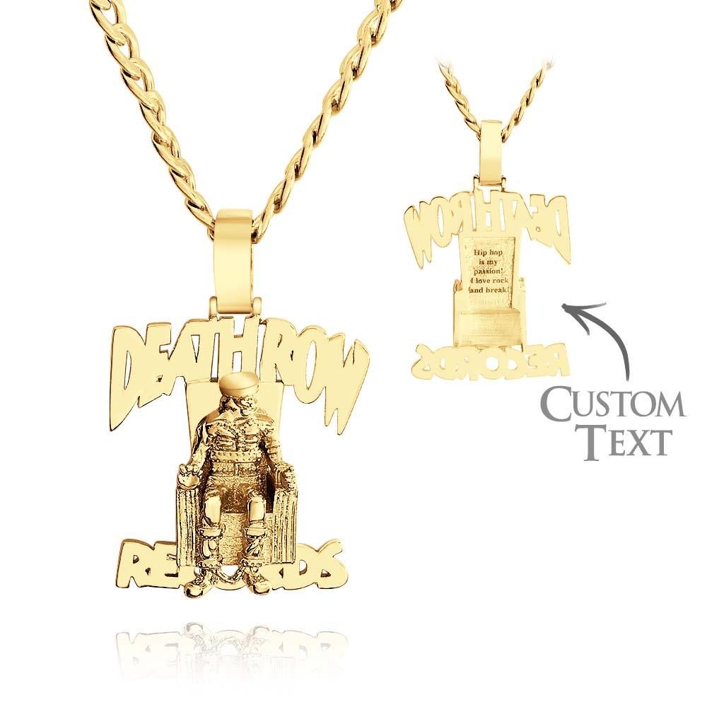 Engraved Hip Hop Necklace Deathrow Records Exaggerate Pendant For Him - soufeelmy