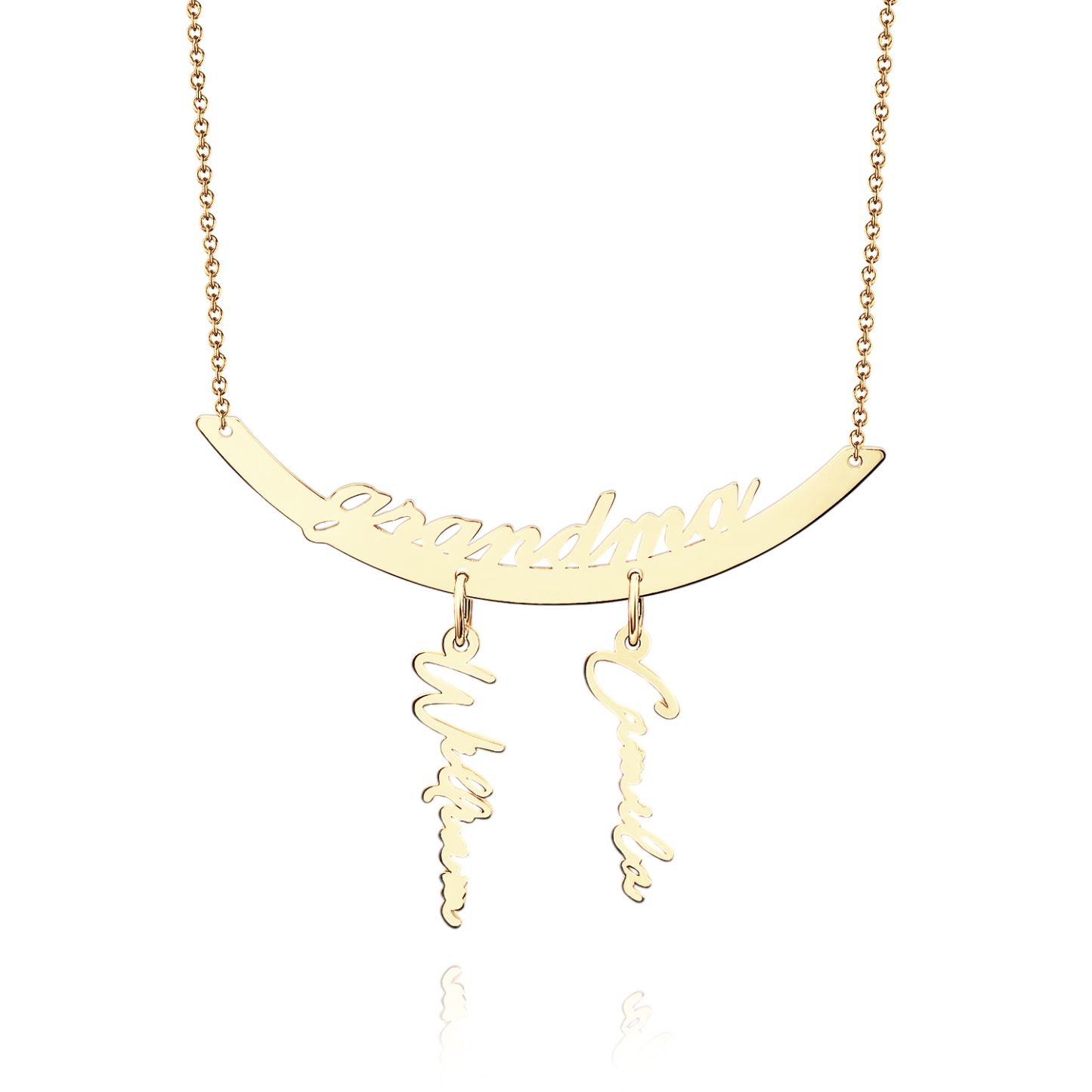 Custom Name Necklace Hanging Family Necklace with 1-7 Names Pendants Gift for Grandma Mother's Day Gifts - soufeelmy