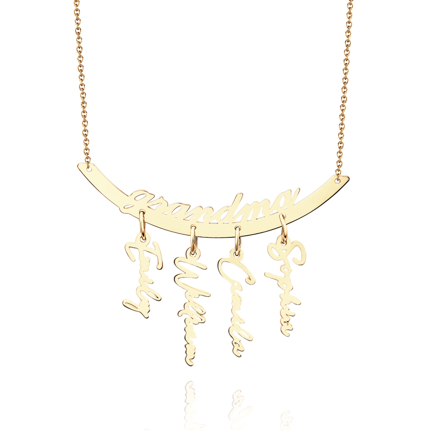 Custom Name Necklace Hanging Family Necklace with 1-7 Names Pendants Gift for Grandma Mother's Day Gifts - soufeelmy