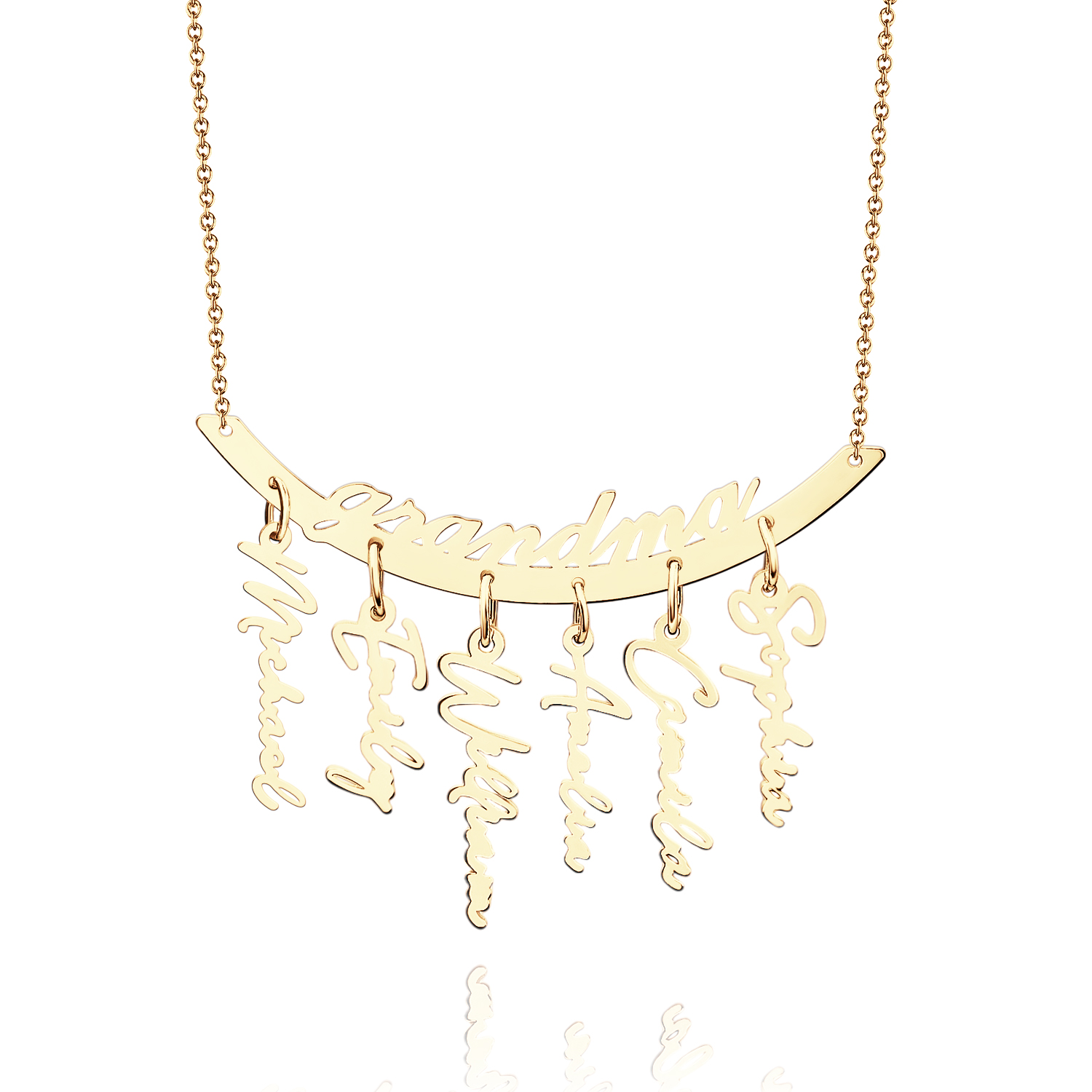 Custom Name Necklace Hanging Family Necklace with 1-7 Names Pendants Gift for Grandma Mother's Day Gifts - soufeelmy