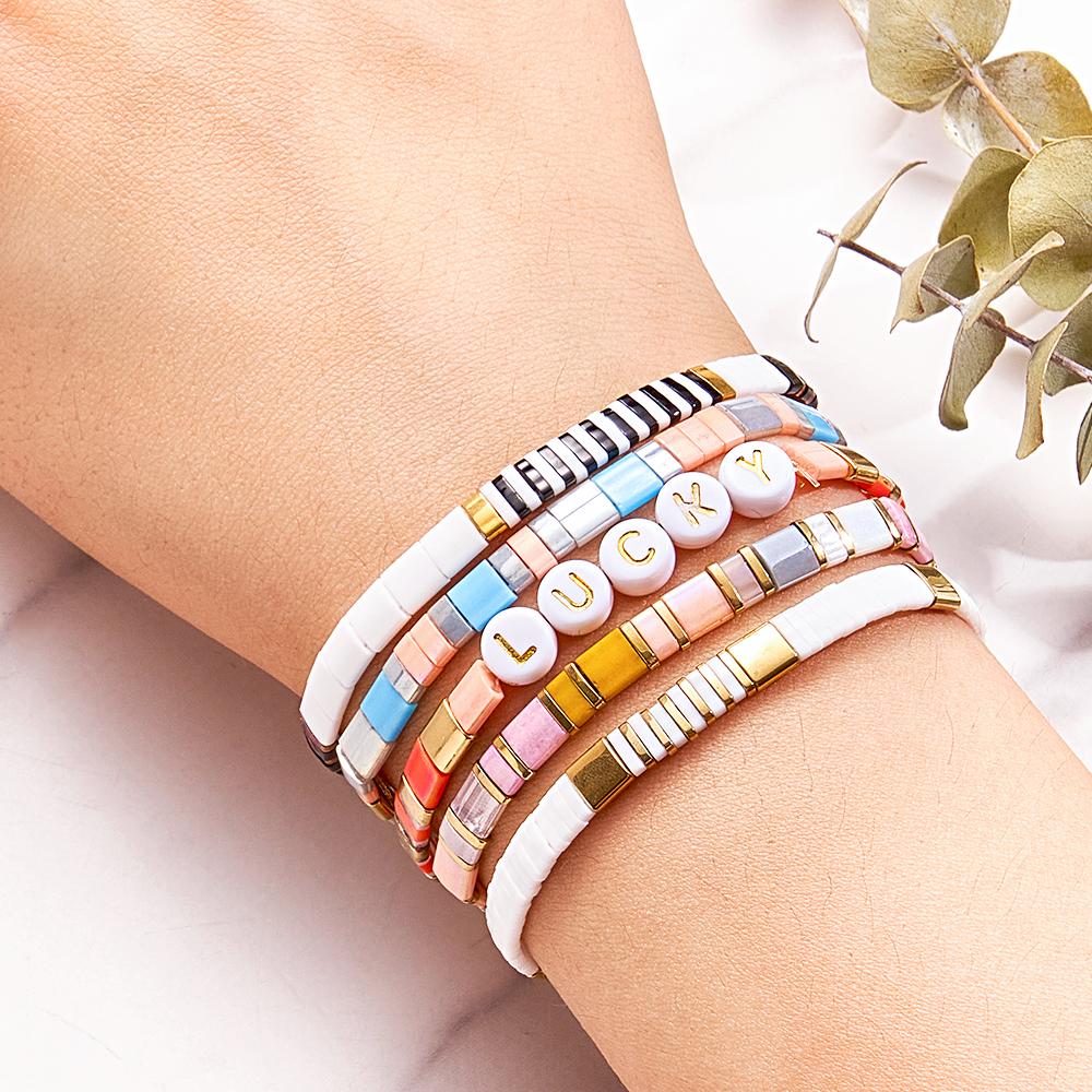 Elegant Tila Bead Bracelet Lucky Bracelets Gift for Women - soufeelmy