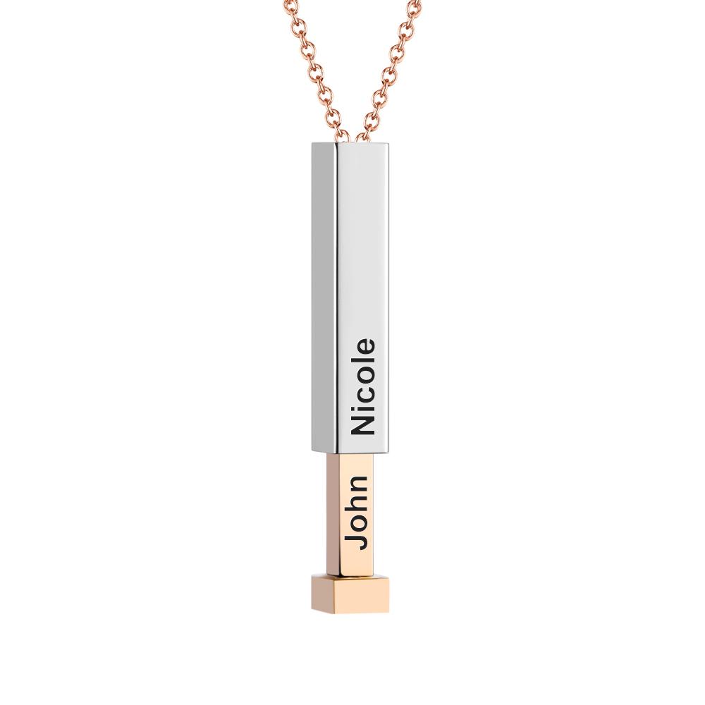 Hidden Message Necklace Custom Engraved Necklaces Pull-out Lettering Necklace Bar Necklace Gifts For Her - soufeelmy