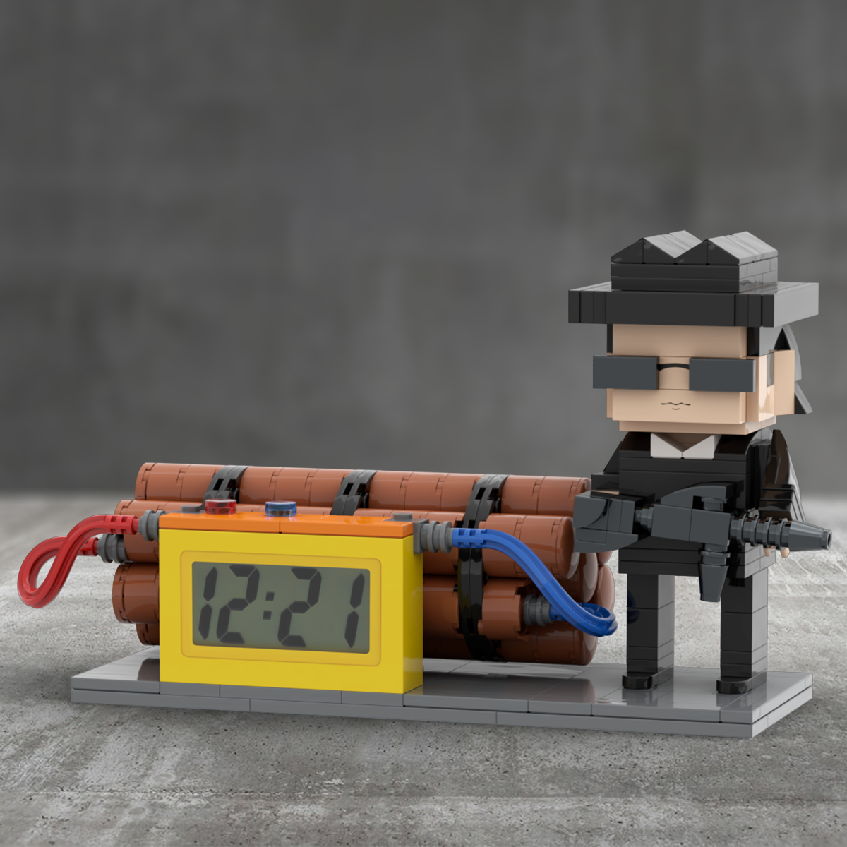 Custom Brick Figures Clock Personalized Dangerous Elements Brick Figures Clock Gifts for Him - soufeelmy