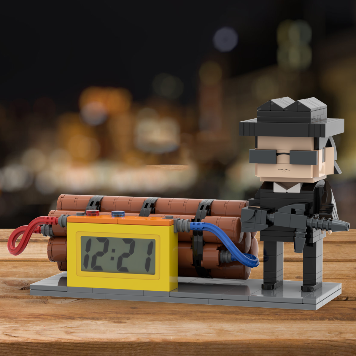 Custom Brick Figures Clock Personalized Dangerous Elements Brick Figures Clock Gifts for Him - soufeelmy
