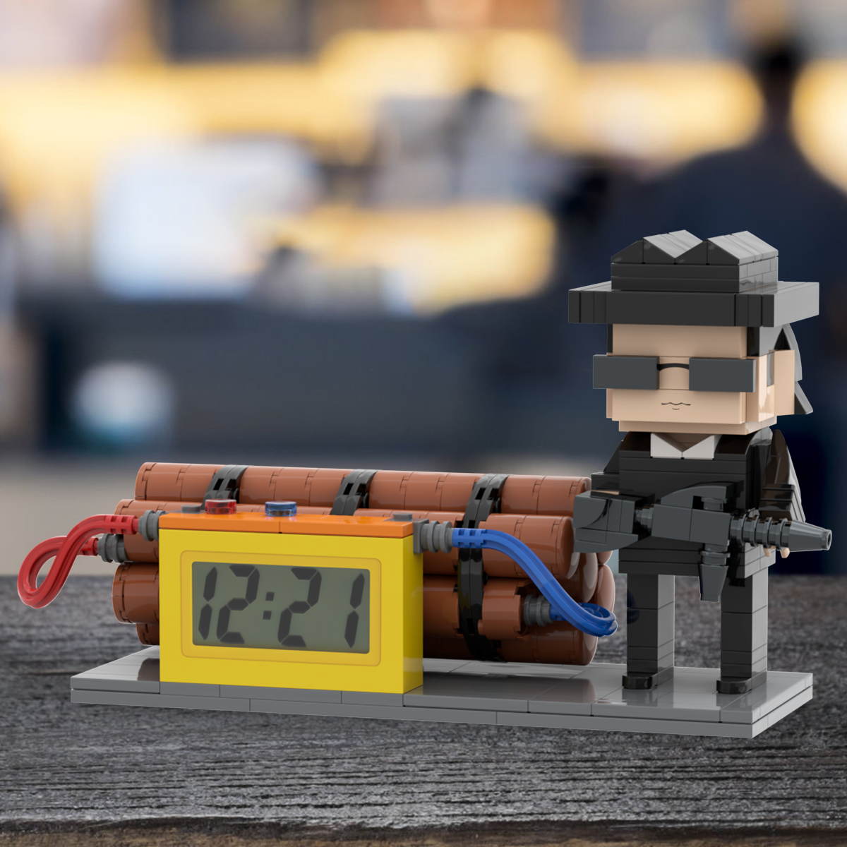 Custom Brick Figures Clock Personalized Dangerous Elements Brick Figures Clock Gifts for Him - soufeelmy