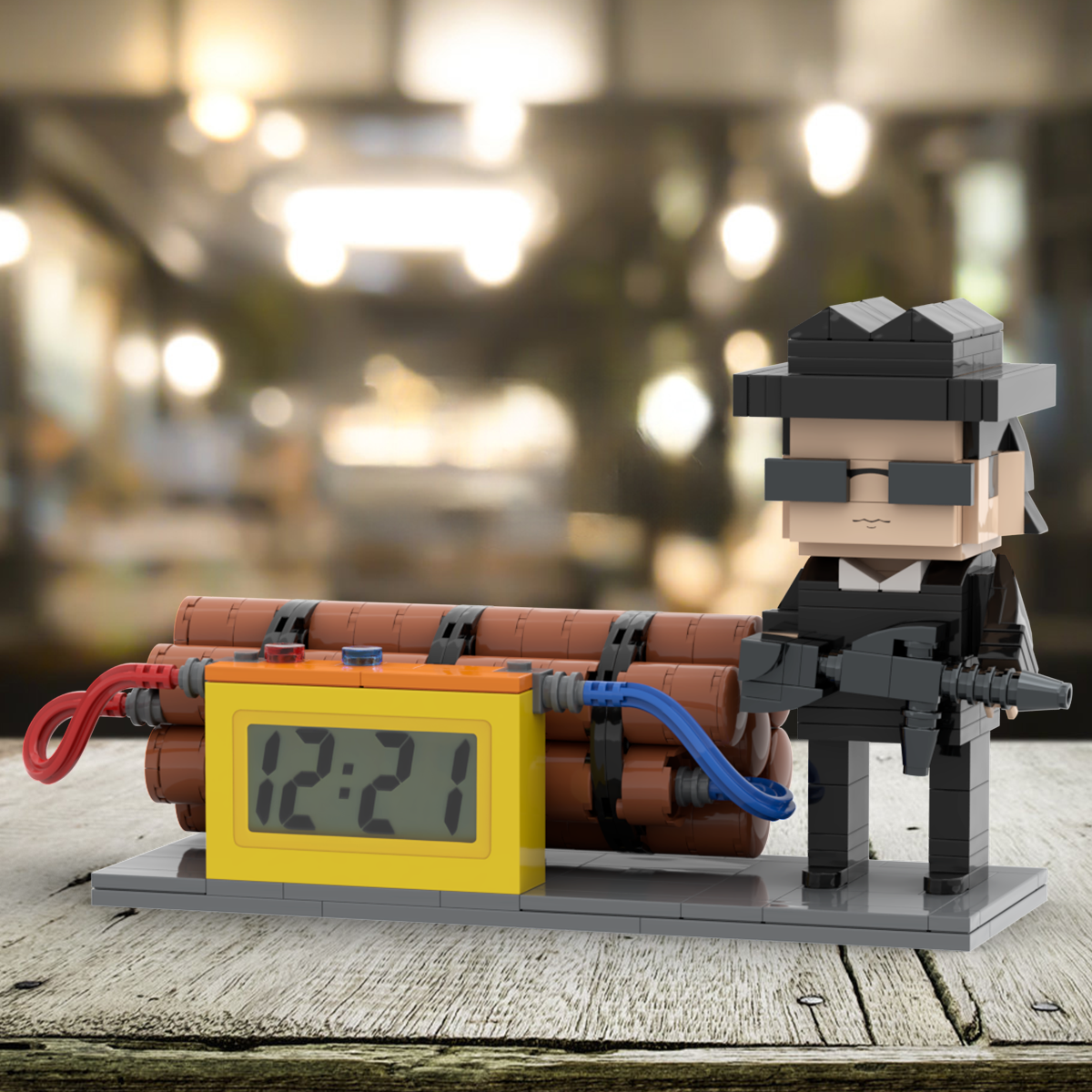 Custom Brick Figures Clock Personalized Dangerous Elements Brick Figures Clock Gifts for Him - soufeelmy