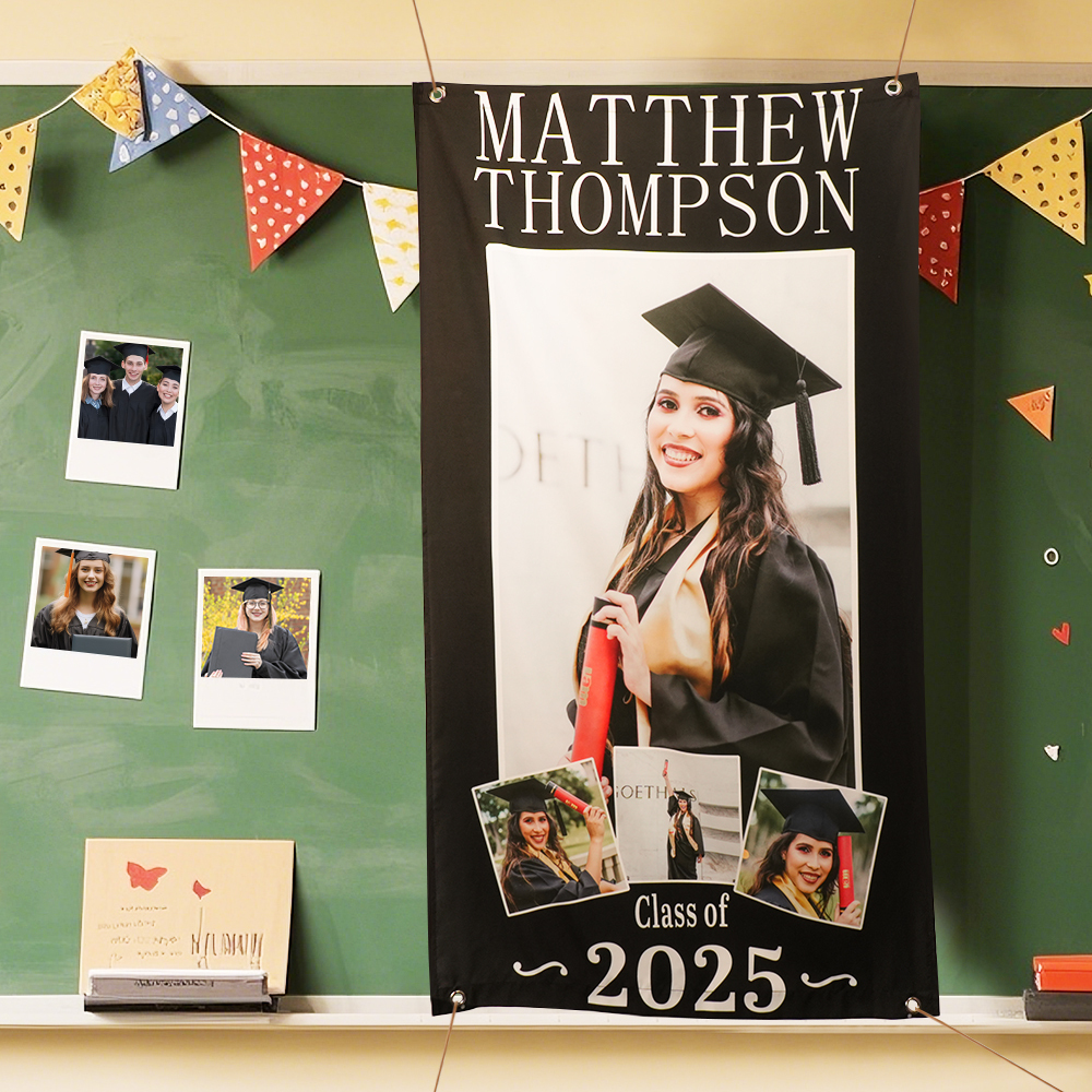 Custom Graduation Photo Banner Picture of Success Banner Home Decor Graduation Gifts - soufeelmy