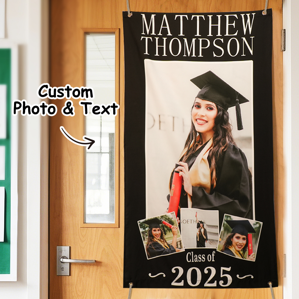 Custom Graduation Photo Banner Picture of Success Banner Home Decor Graduation Gifts - soufeelmy