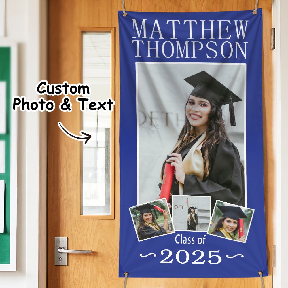 Custom Graduation Photo Banner Picture of Success Banner Home Decor Graduation Gifts - soufeelmy