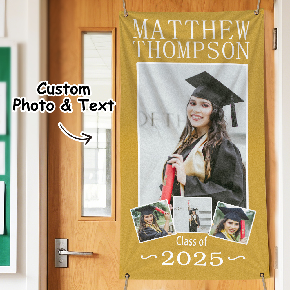 Custom Graduation Photo Banner Picture of Success Banner Home Decor Graduation Gifts - soufeelmy