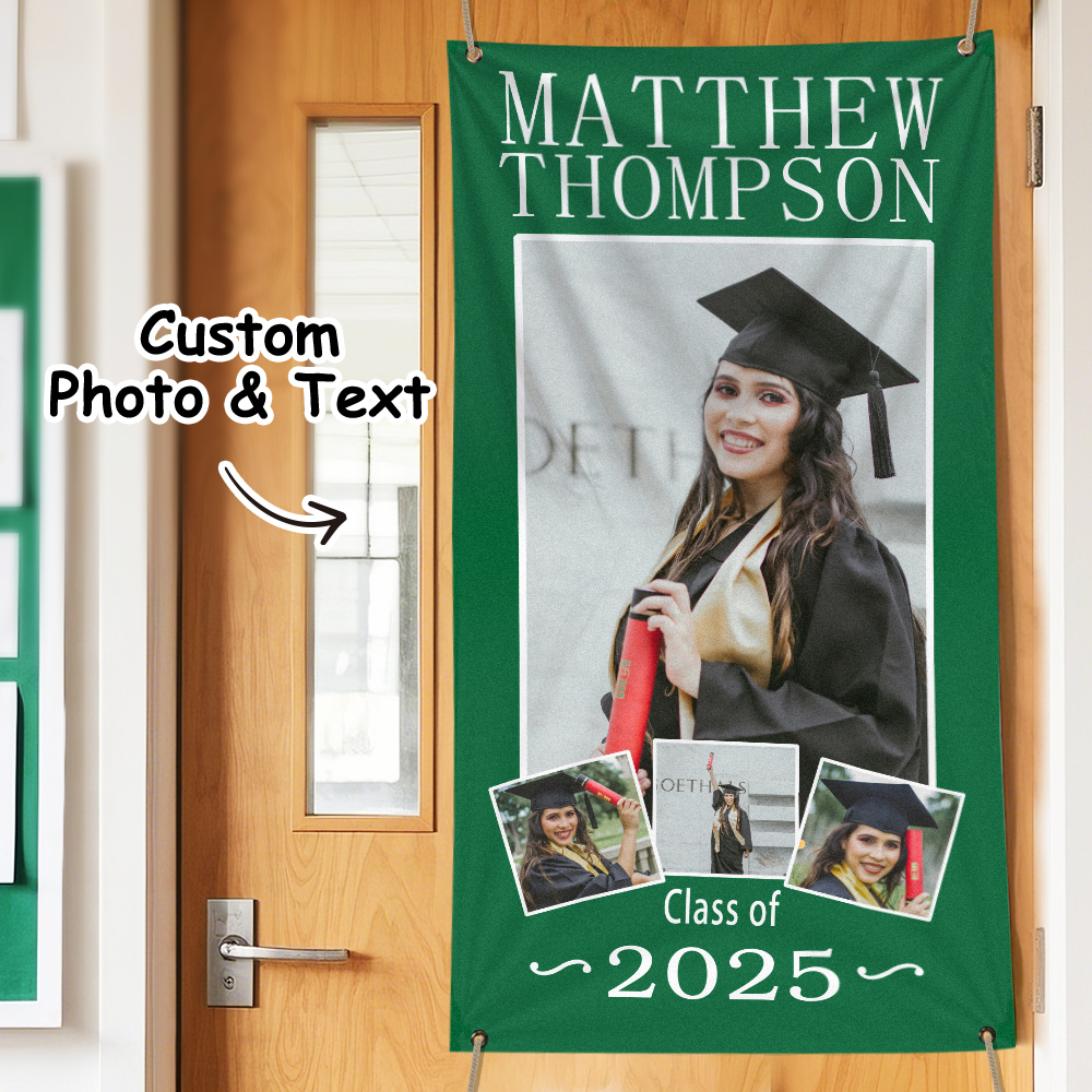 Custom Graduation Photo Banner Picture of Success Banner Home Decor Graduation Gifts - soufeelmy