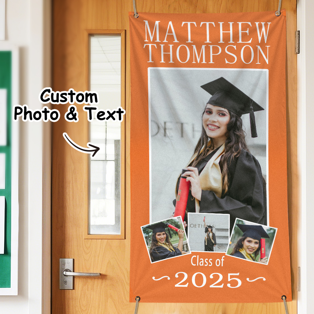 Custom Graduation Photo Banner Picture of Success Banner Home Decor Graduation Gifts - soufeelmy