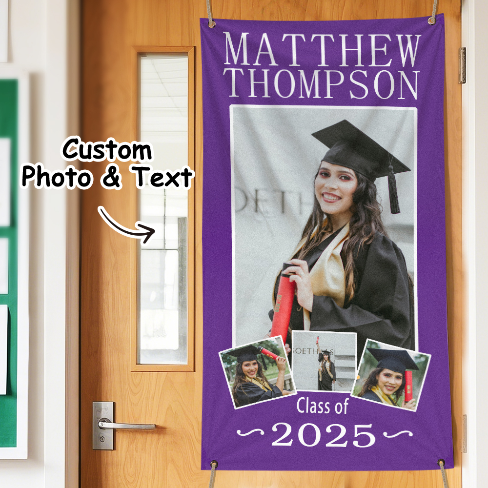 Custom Graduation Photo Banner Picture of Success Banner Home Decor Graduation Gifts - soufeelmy
