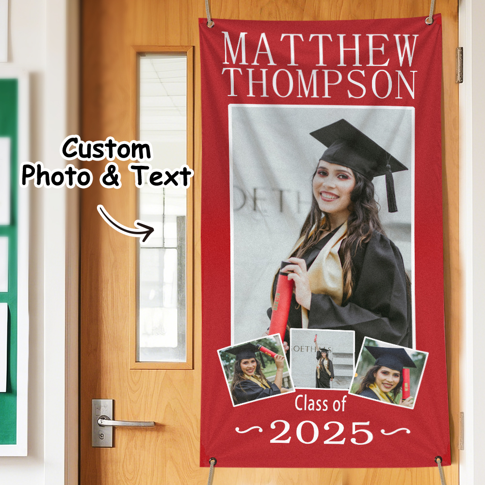 Custom Graduation Photo Banner Picture of Success Banner Home Decor Graduation Gifts - soufeelmy