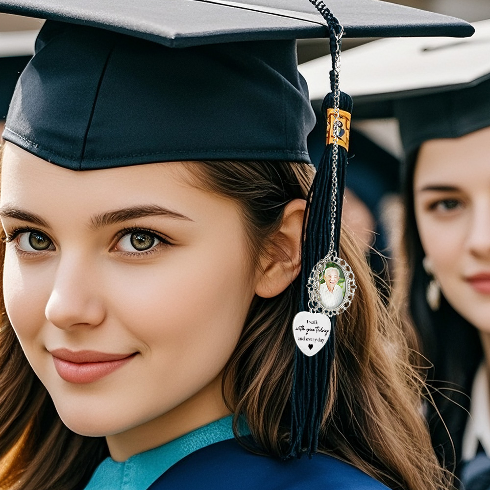 Custom Graduation Memorial Photo Pendant with Personalized Loving Memory Message Cap Tassel Keepsake - soufeelmy