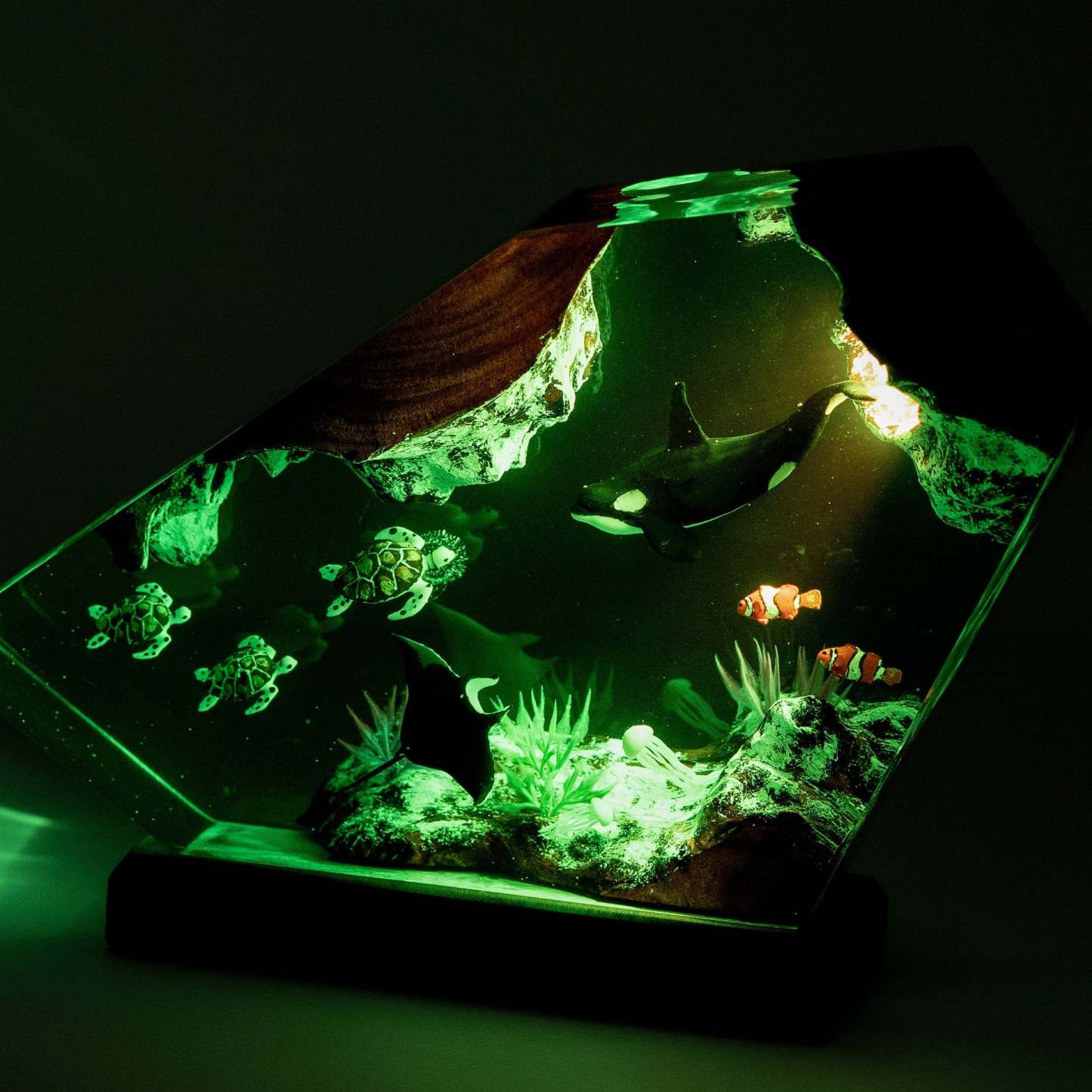 Art Resin Lamp Night Light Killer Whale and Sea Turtle Home Decor Gift Unique Birthday Gift Ideas - soufeelmy