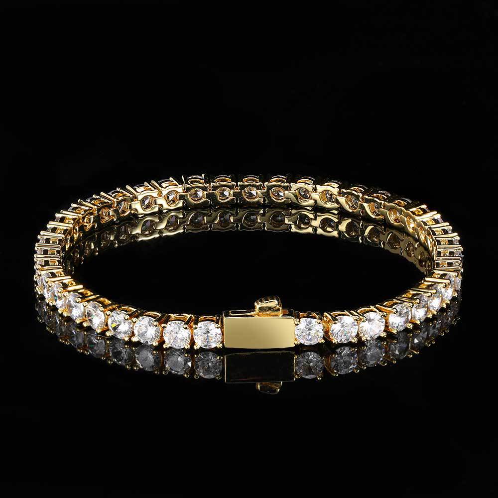 Classic Gold Tennis Bracelet Hip Hop Style - soufeelmy