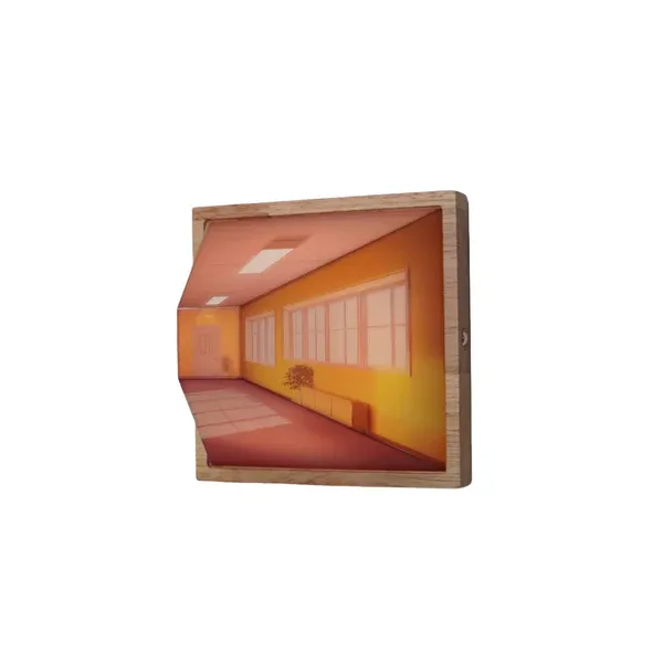 3d Naked Eye Vision Night Light Wall Lamp Living Room Home Creative Wooden No-Punch Wall Hanging Light - soufeelmy