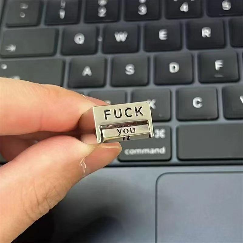 Love Everything Ring Rotatable Decompression Ring Fuck Everything Adjustable Mood Ring - soufeelmy