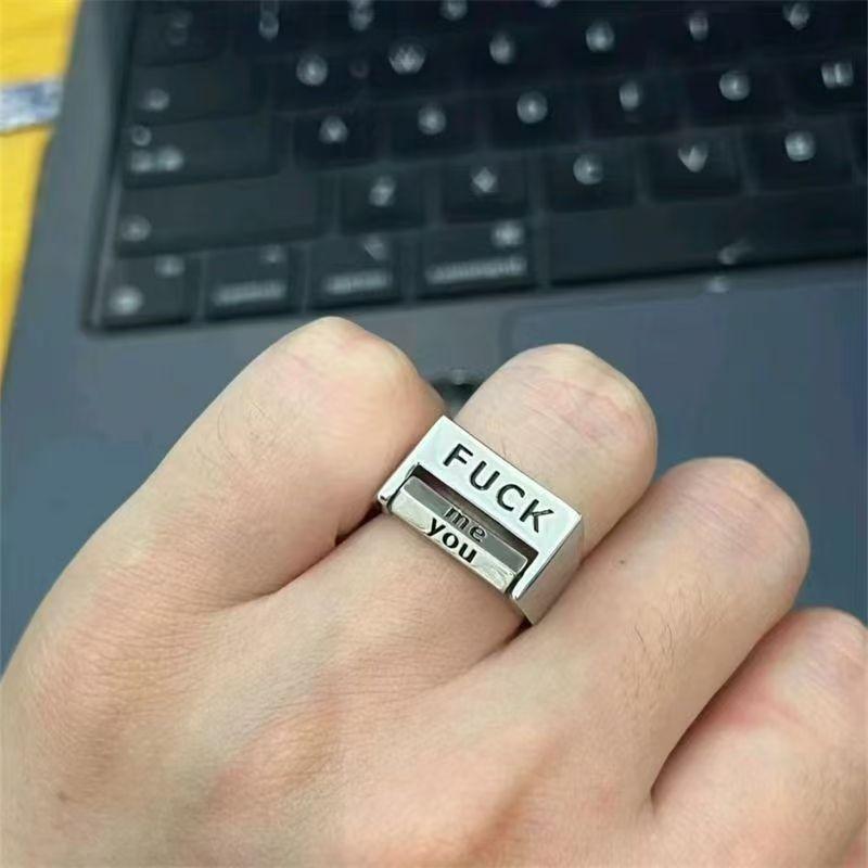 Love Everything Ring Rotatable Decompression Ring Fuck Everything Adjustable Mood Ring - soufeelmy