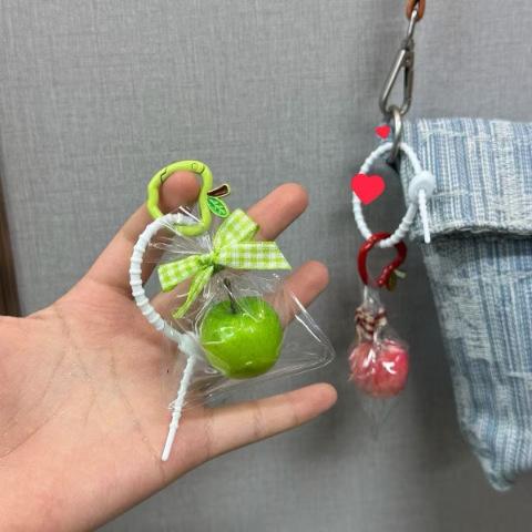 Christmas Apple Keychain Festive Cute Apple Charm Holiday Gift for Friends Couples Christmas Gift - soufeelmy