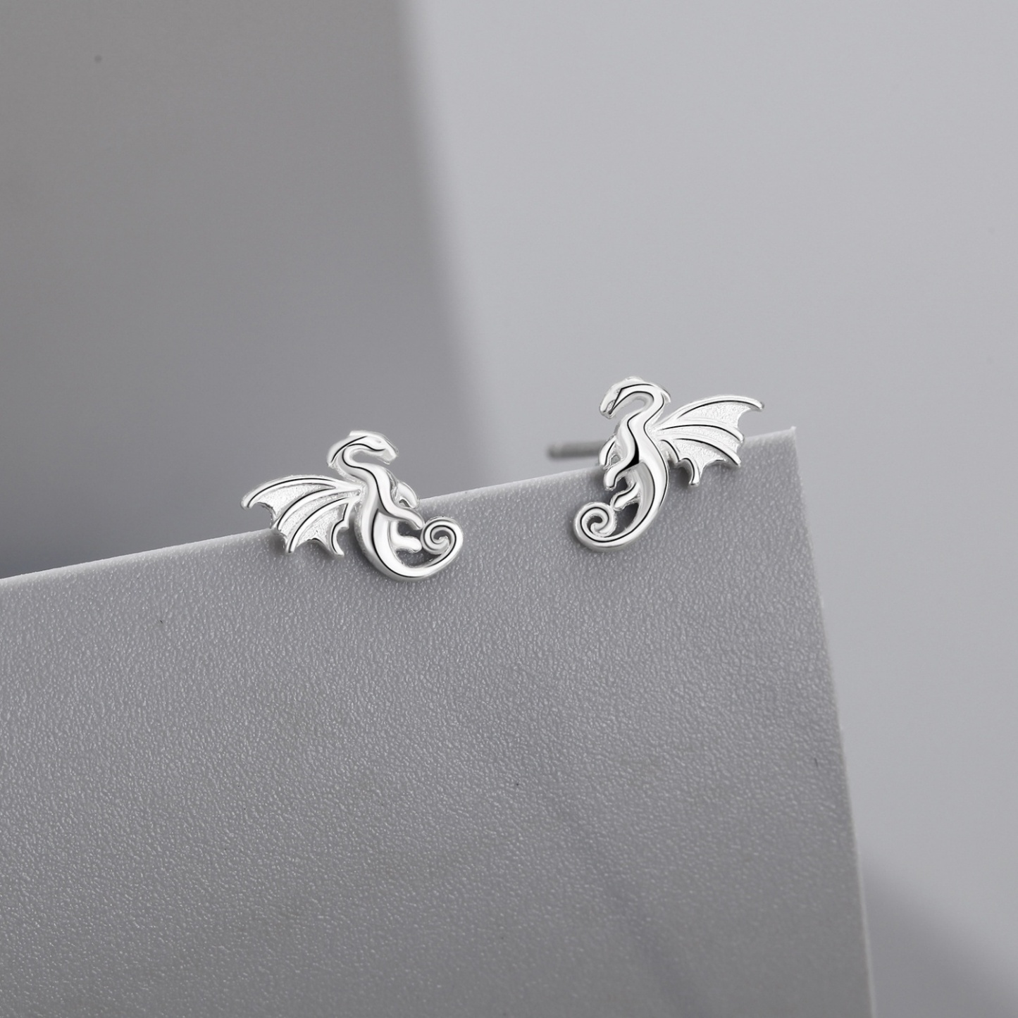 Small Sterling Silver Dragon Stud Earrings Dragon Earrings Small Dragon Stud - soufeelmy